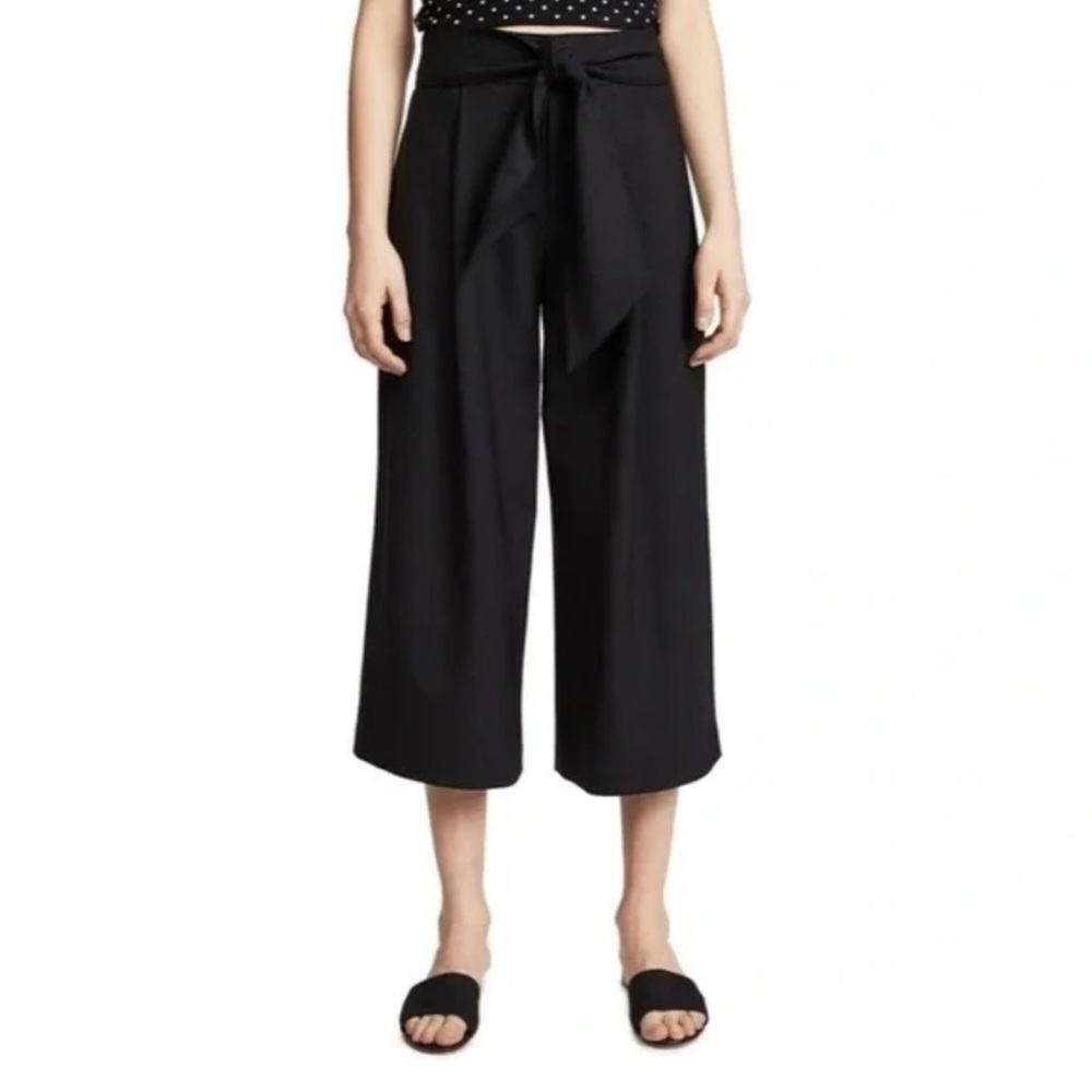 Club Monaco Wool Wide Leg Cropped Pants, black size 4